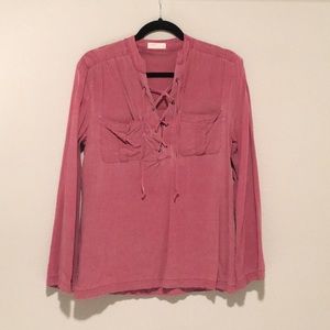 Pink washed-out style chemise blouse